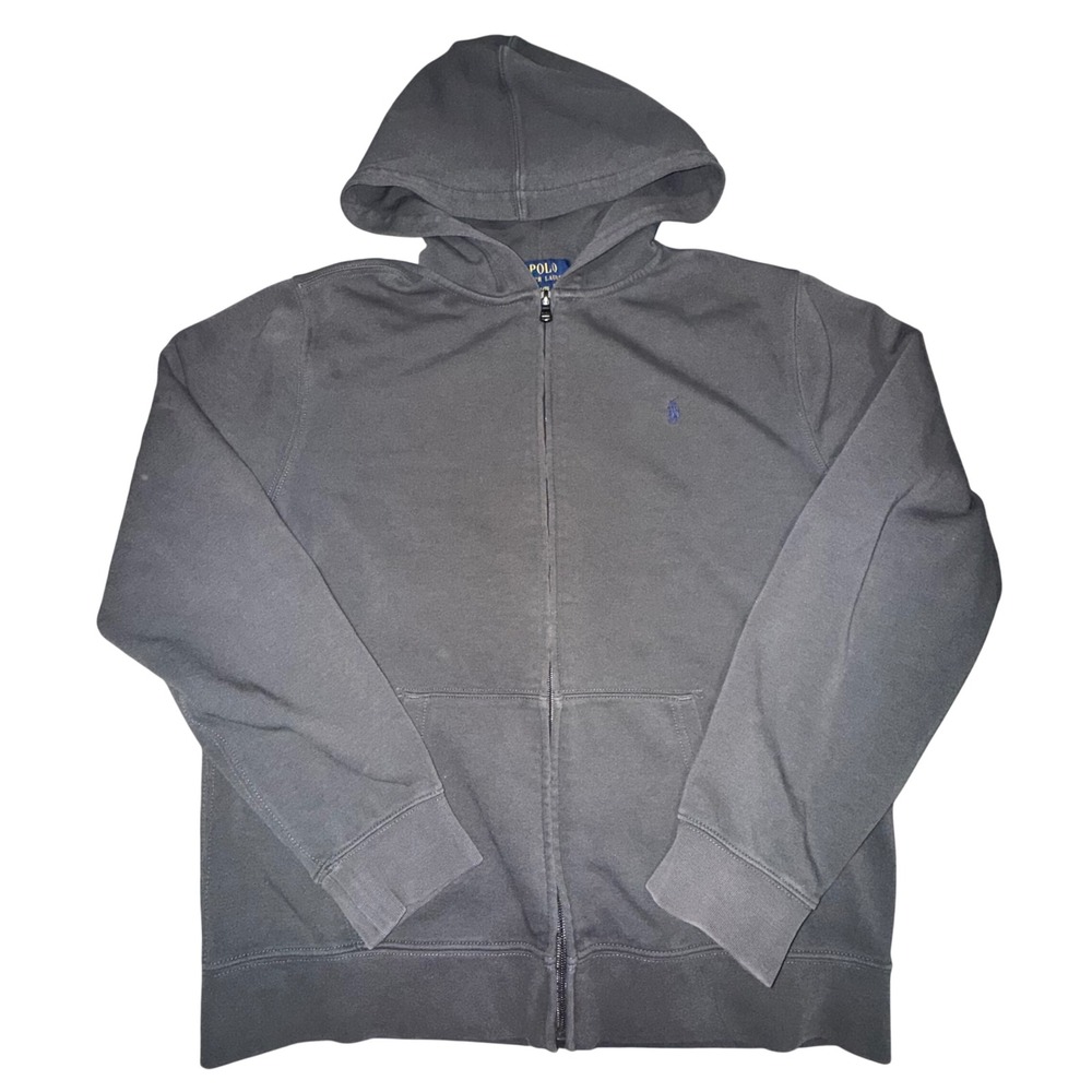 Polo‎ Ralph Lauren Zip Hoodie Boys XL 18-20 Grey Pony Sweatshirt Preppy Casual
